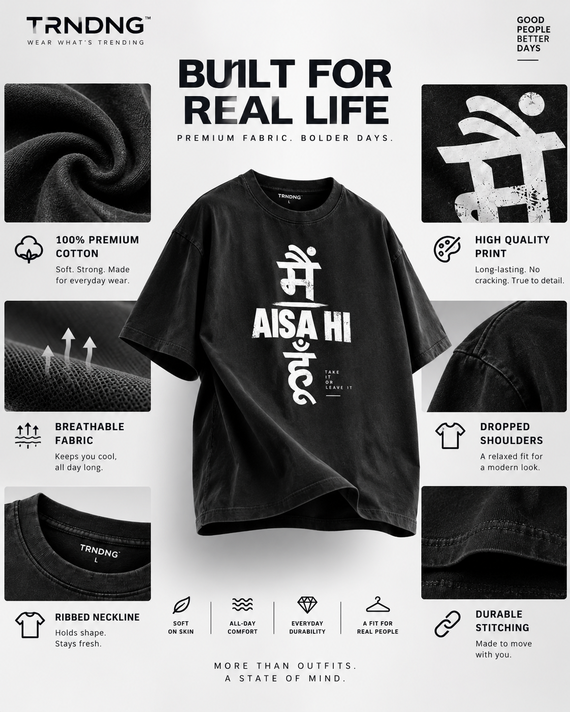 Oversized Classic Black T-Shirt