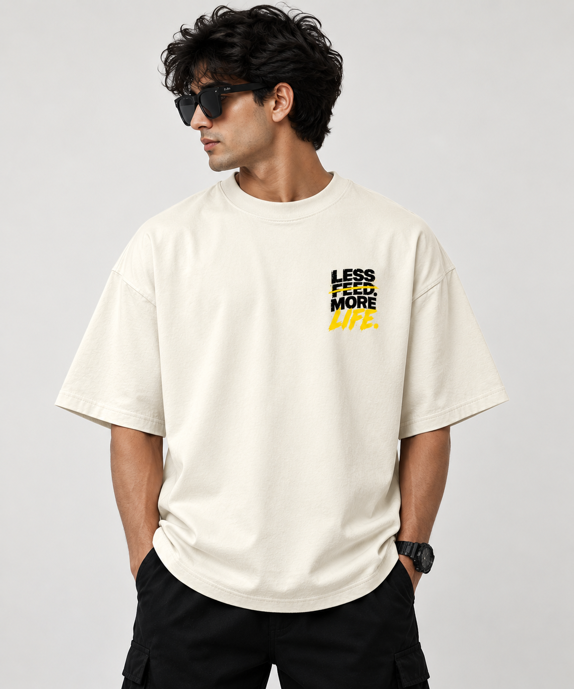 Less Feed More Life Oversized T-Shirt
